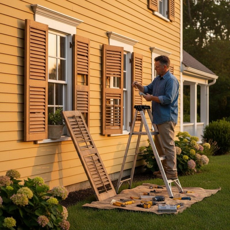 Wood Shutter Installation