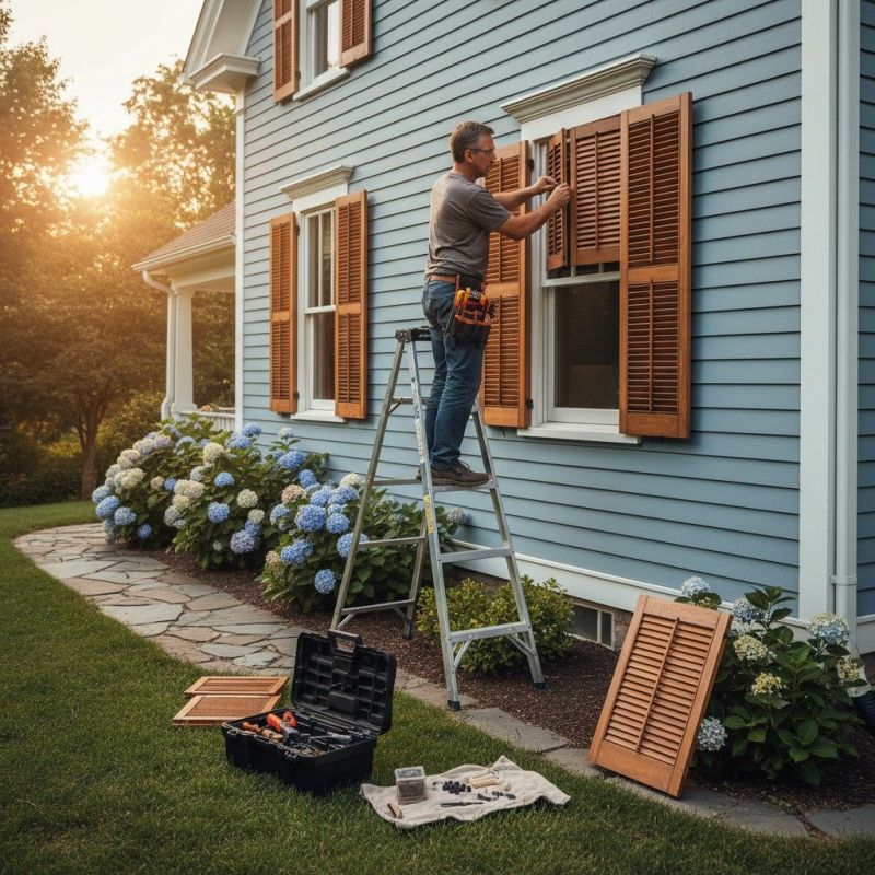 Wood Shutter Installation